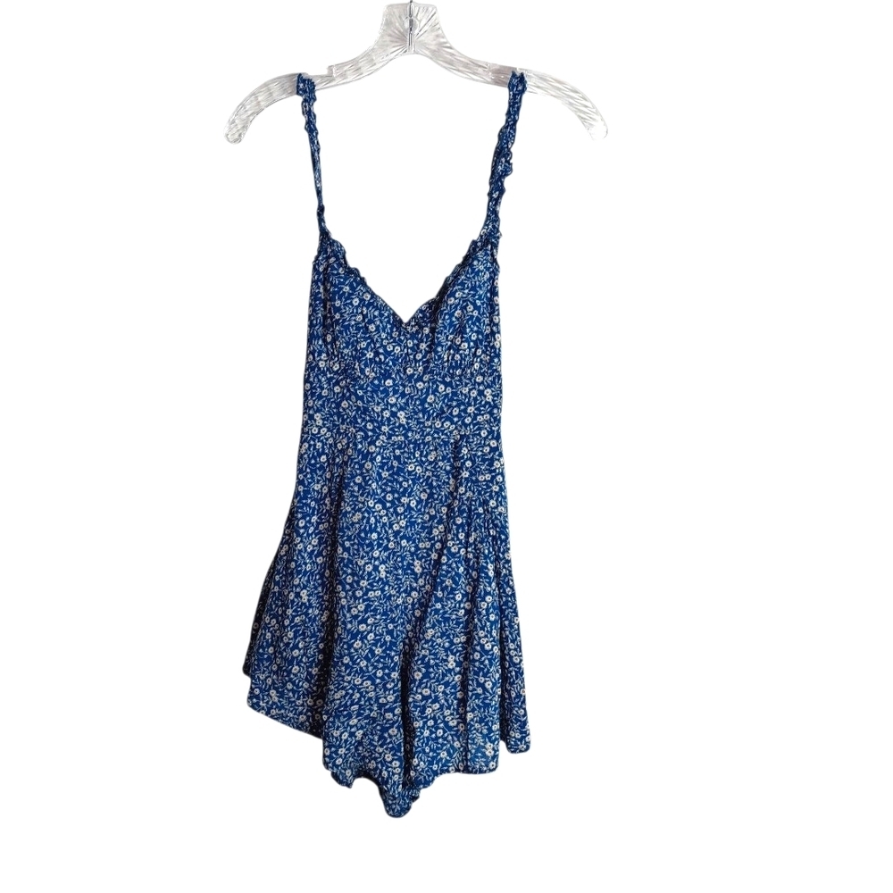 Princess Polly -Blue Floral Spaghetti Strap Romper - size 2